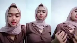 Ukhti Berhijab Seksi Meremas Payudara Di Siaran Langsung