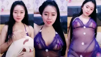 Mitha Pake Lingerie Ungu, Goyang Panas Bikin Makin Erotis